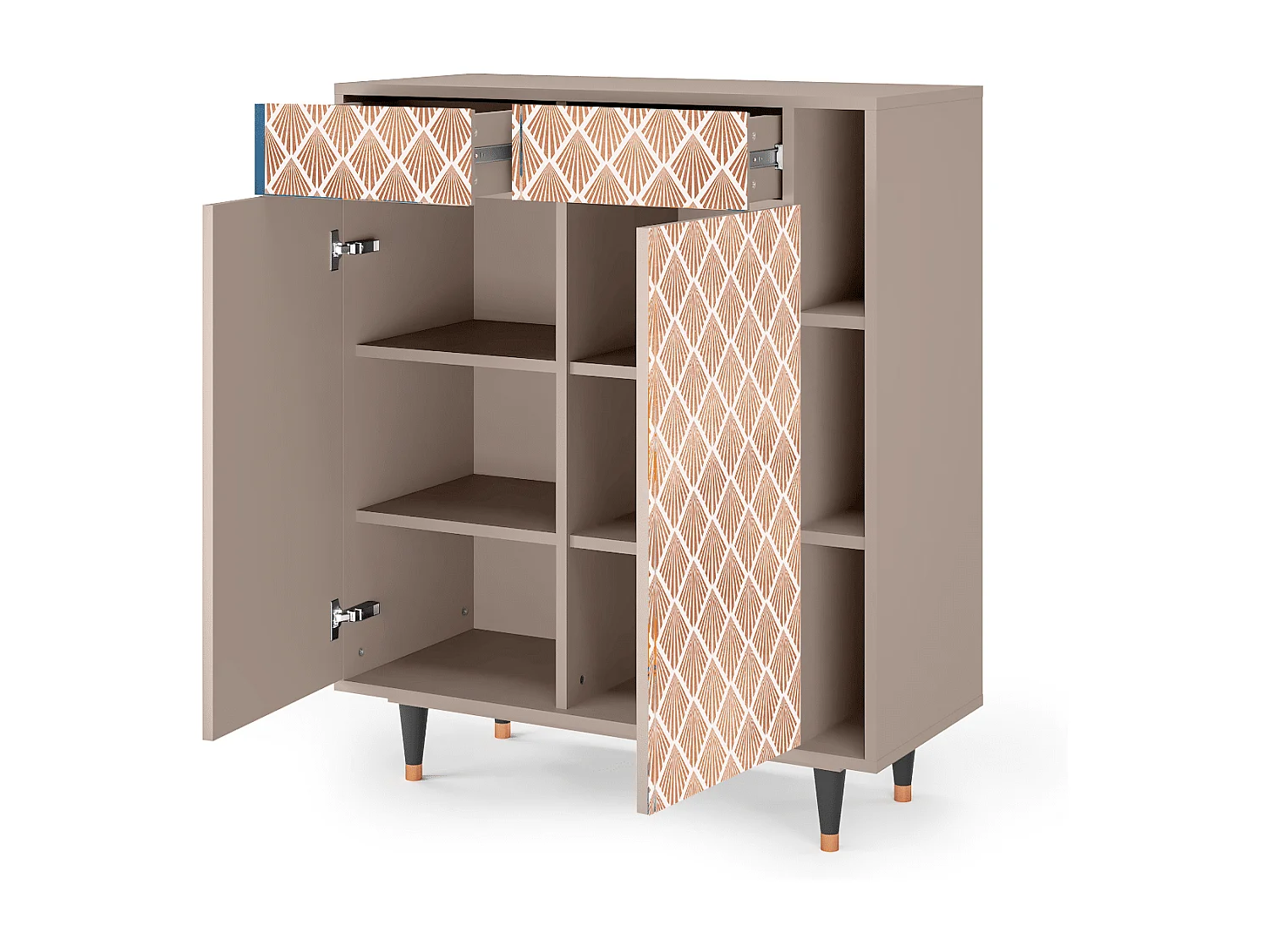 Kredens - 96х110х41 cm - BS6 - Pastel Sunrise, Latte