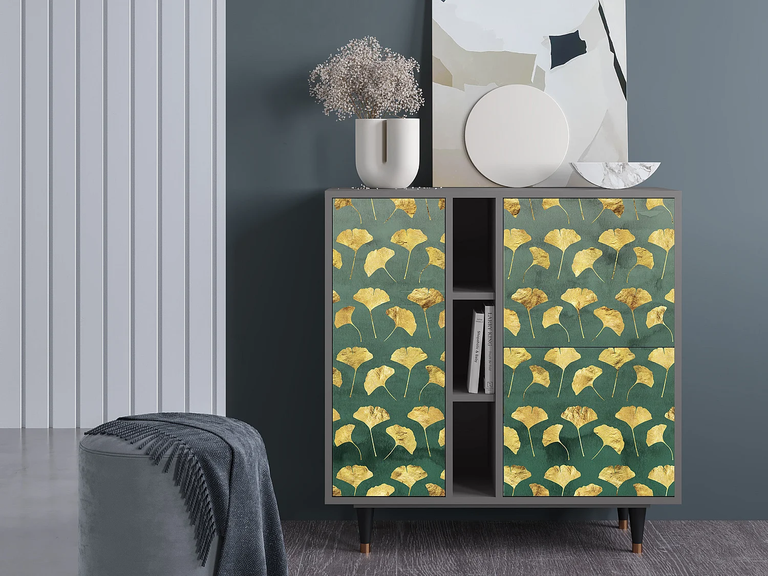 Buffet - 94х96х41 cm - BS5 - Gingko leaves, Gris