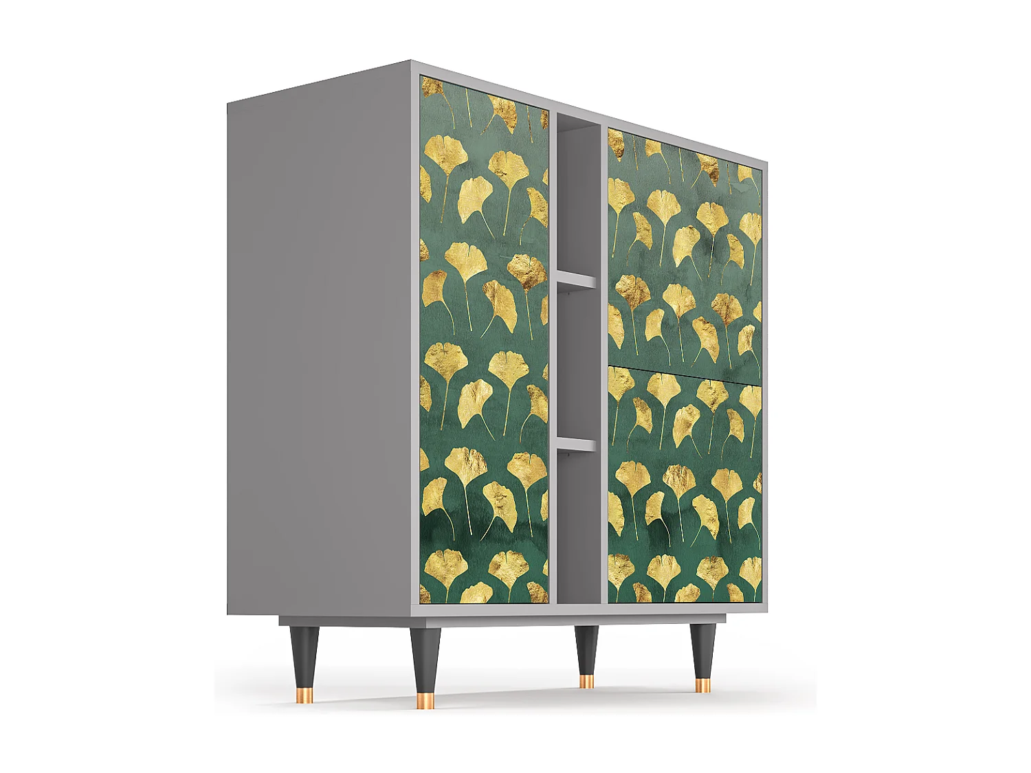 Sideboard - 94х96х41 cm - BS5 - Gingko leaves, Grau