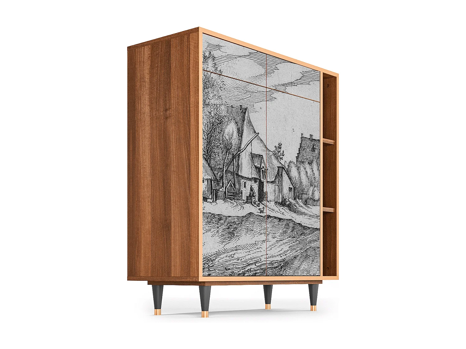 Buffet - 96х110х41 cm - BS6 - Farms in a Village, Noyer