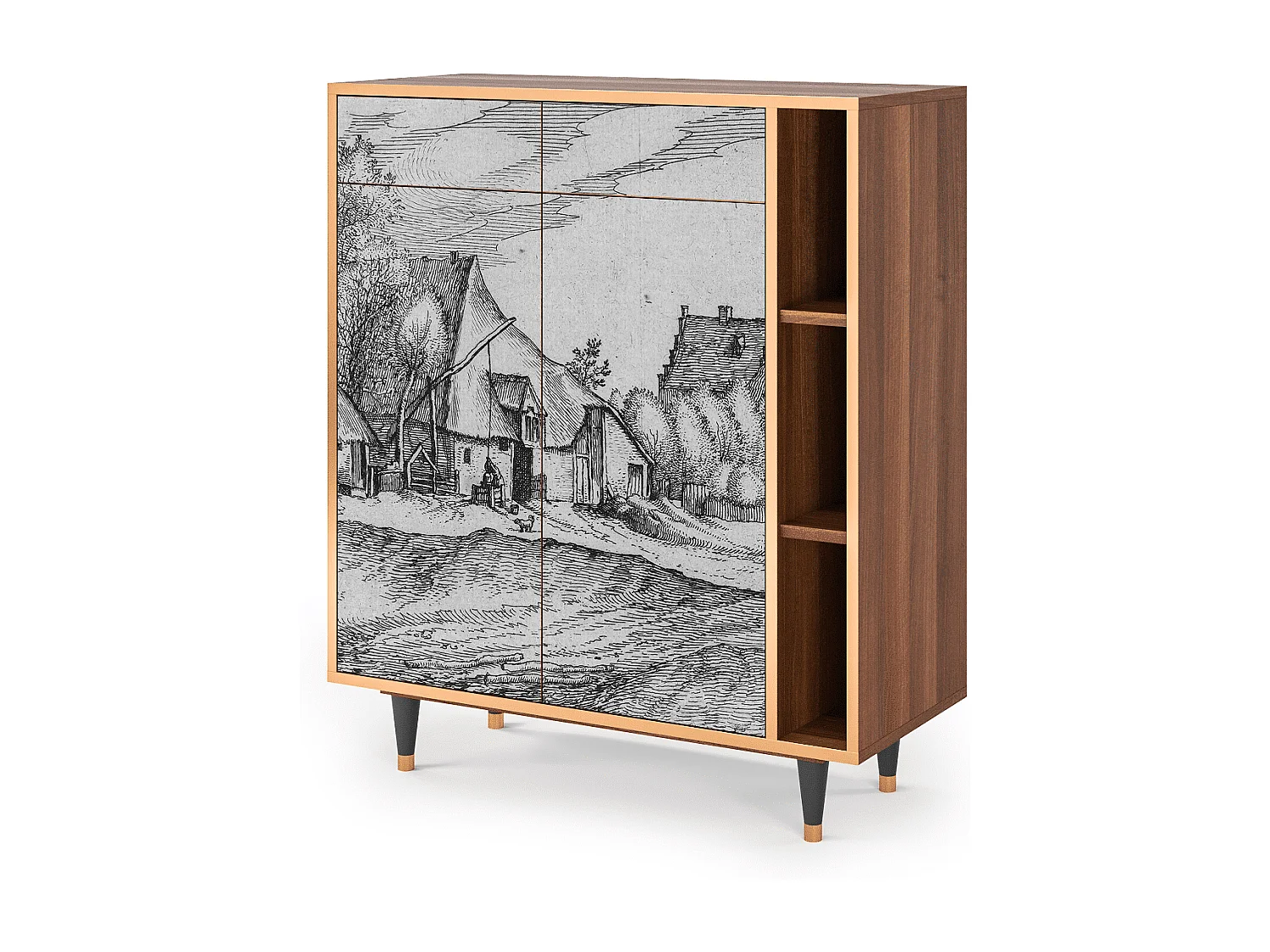 Credenza - 96х110х41 cm - BS6 - Farms in a Village, Noce