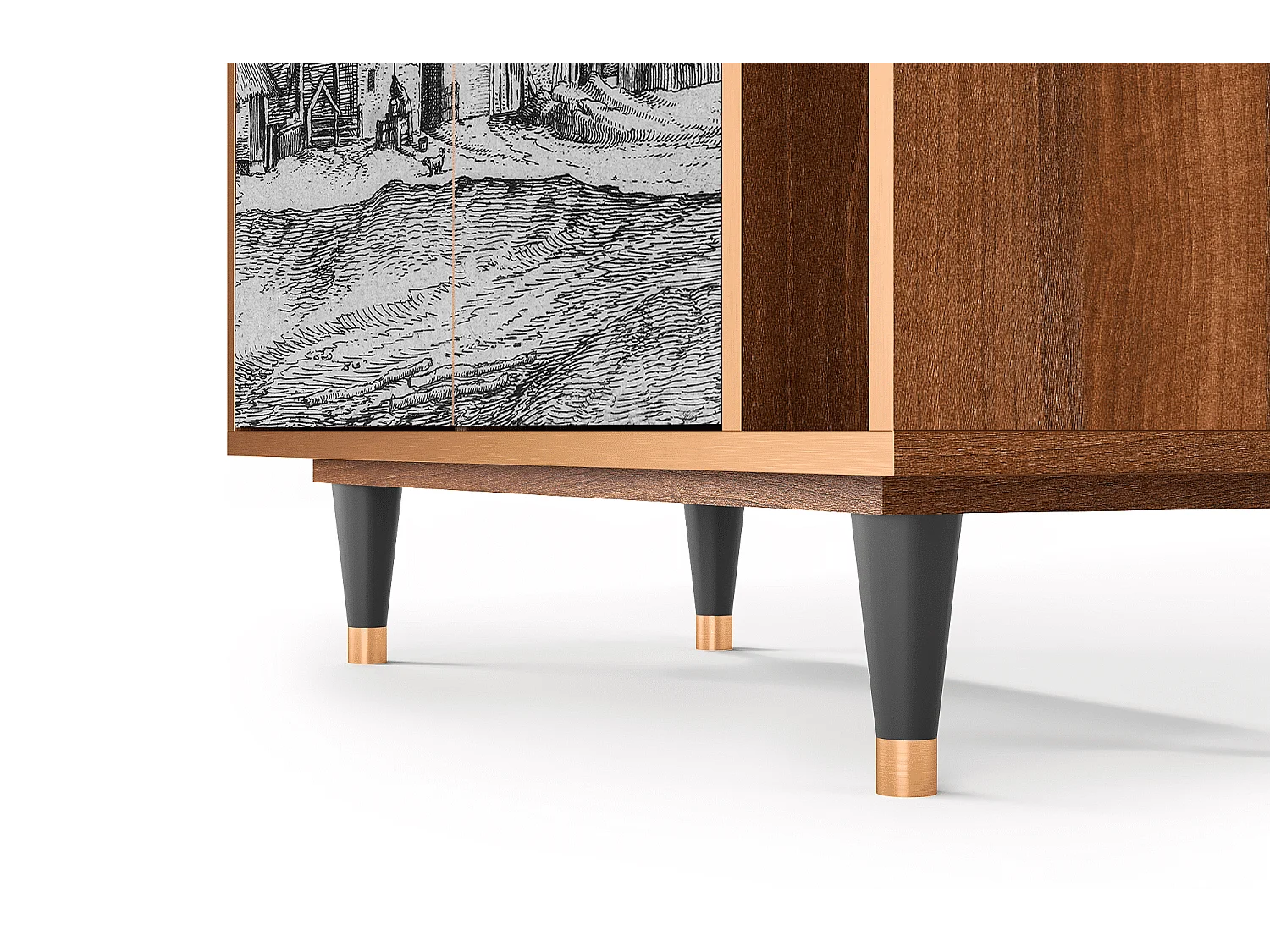 Credenza - 96х110х41 cm - BS6 - Farms in a Village, Noce