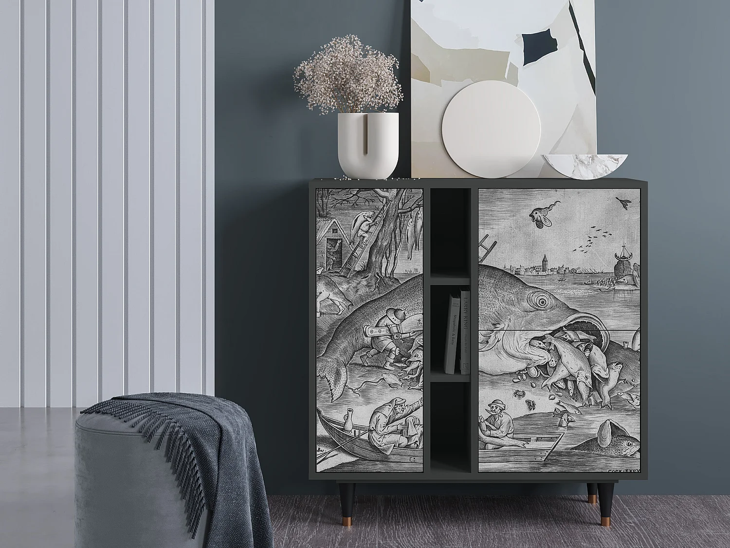 Buffet - 94х96х41 cm - BS5 - Big Fish Eat Little, Anthracite