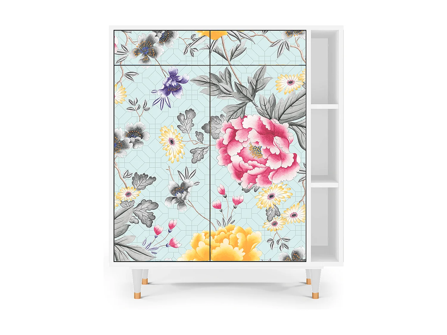 Kredens - 96х110х41 cm - BS6 - Sky Garden, Biały