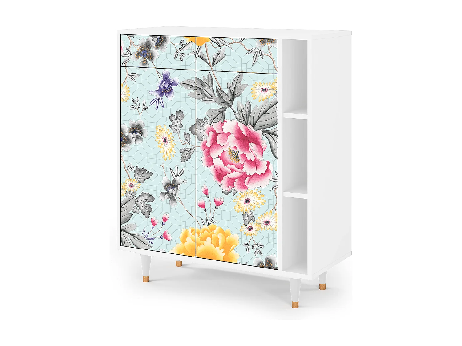 Kredens - 96х110х41 cm - BS6 - Sky Garden, Biały