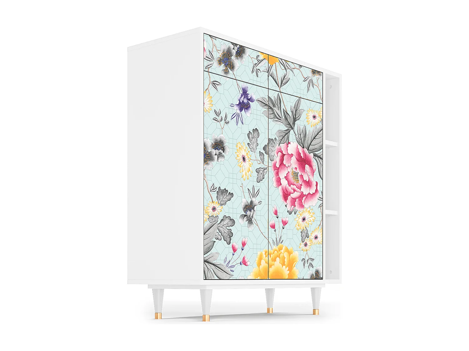 Kredens - 96х110х41 cm - BS6 - Sky Garden, Biały