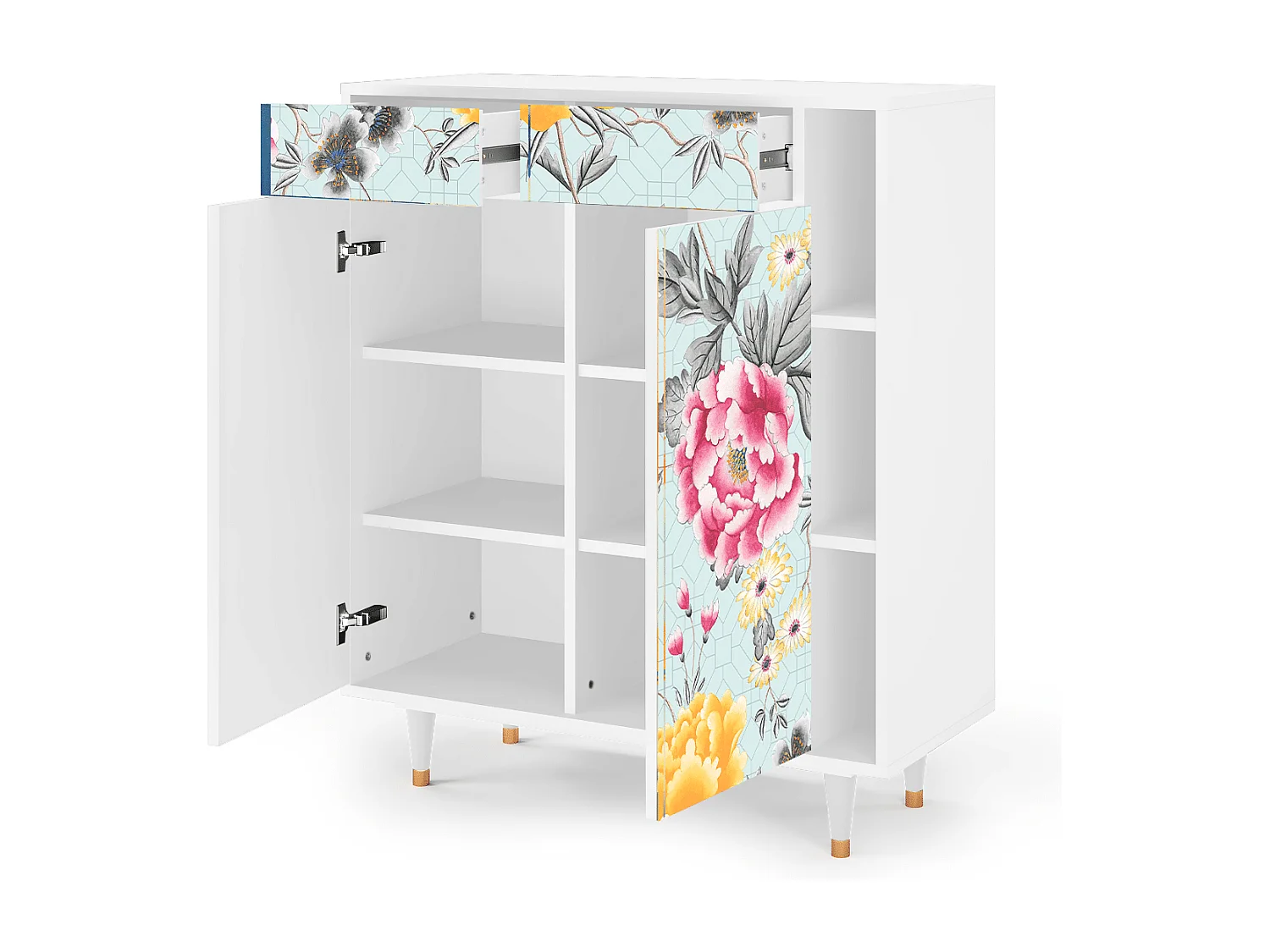 Kredens - 96х110х41 cm - BS6 - Sky Garden, Biały