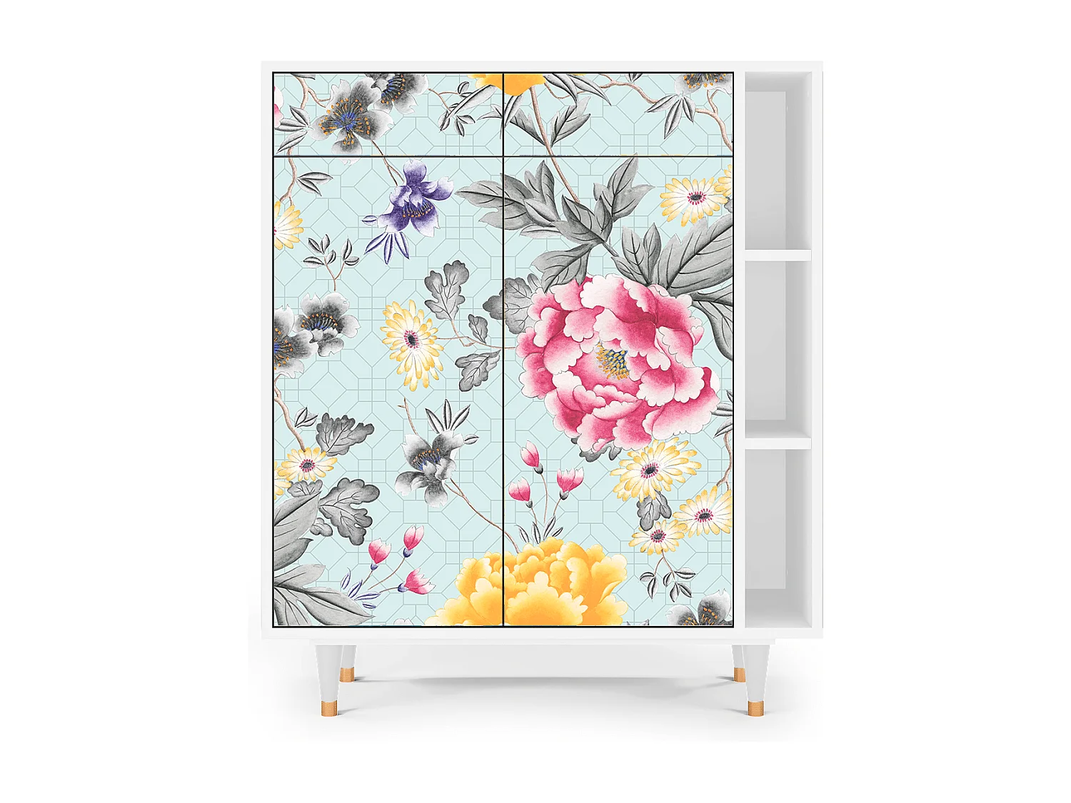 Kredens - 96х110х41 cm - BS6 - Sky Garden, Biały