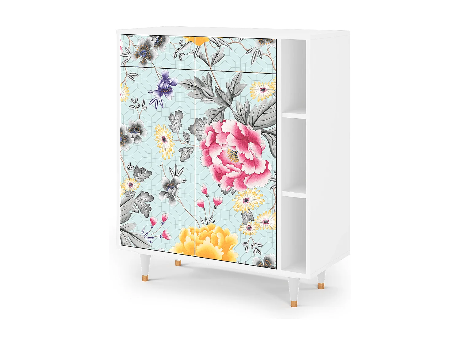 Kredens - 96х110х41 cm - BS6 - Sky Garden, Biały