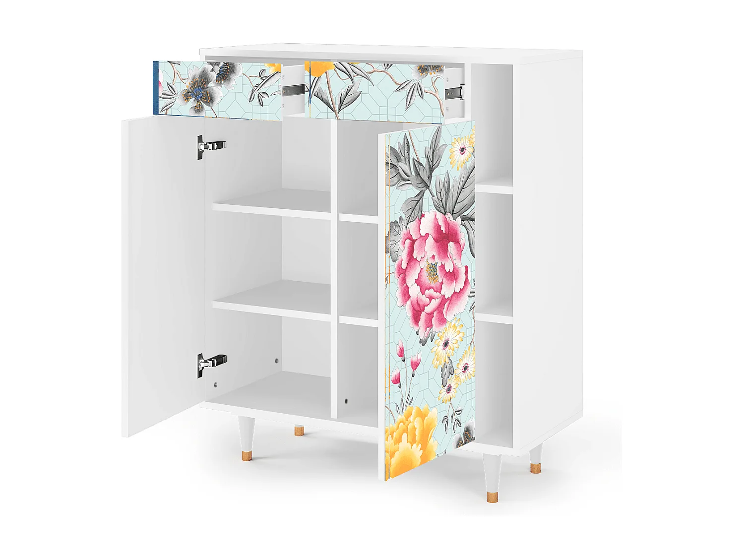 Kredens - 96х110х41 cm - BS6 - Sky Garden, Biały