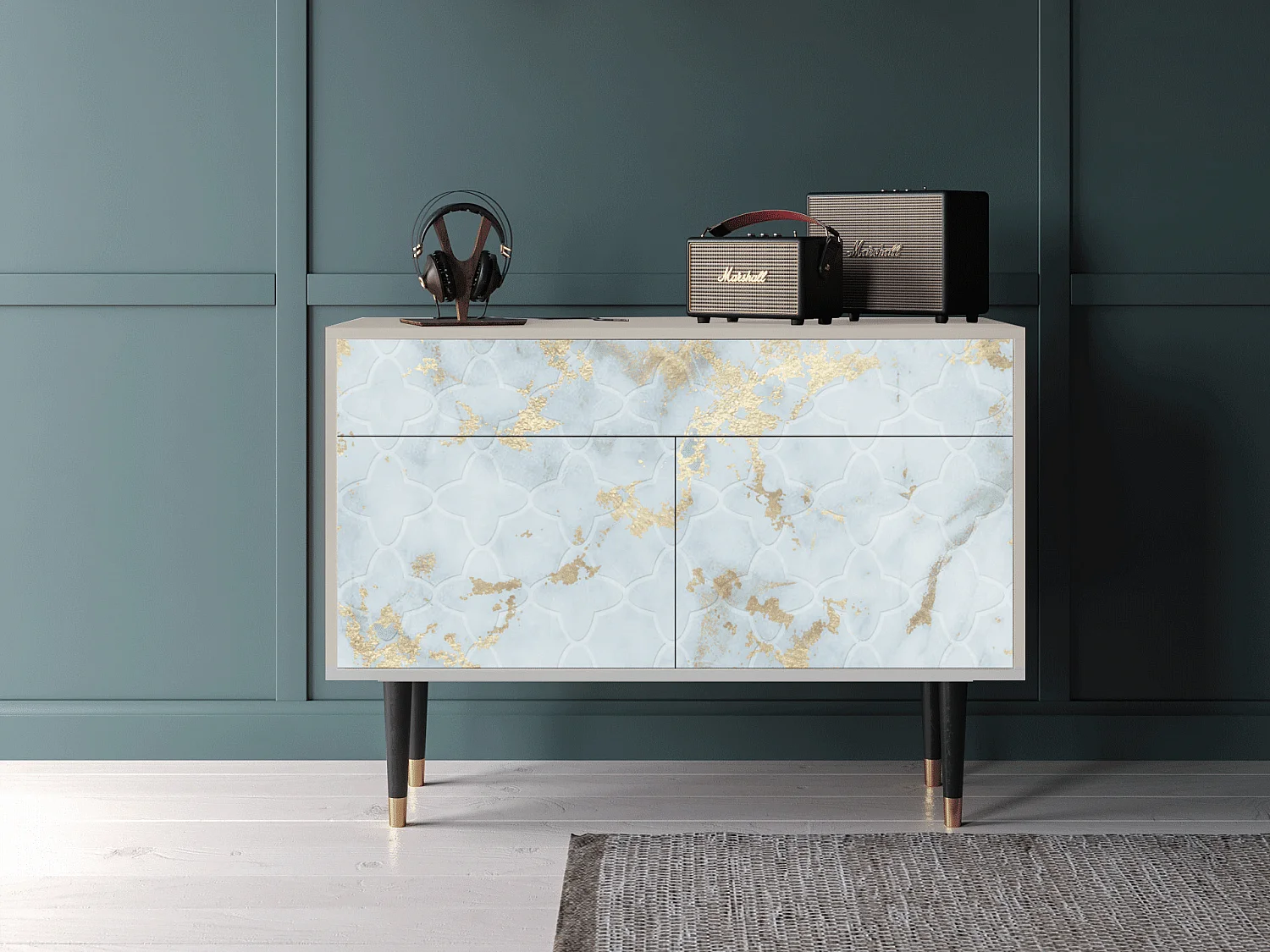 Kredens - 115x85x48 cm - BS4 - Golden Waves, Piaskowy