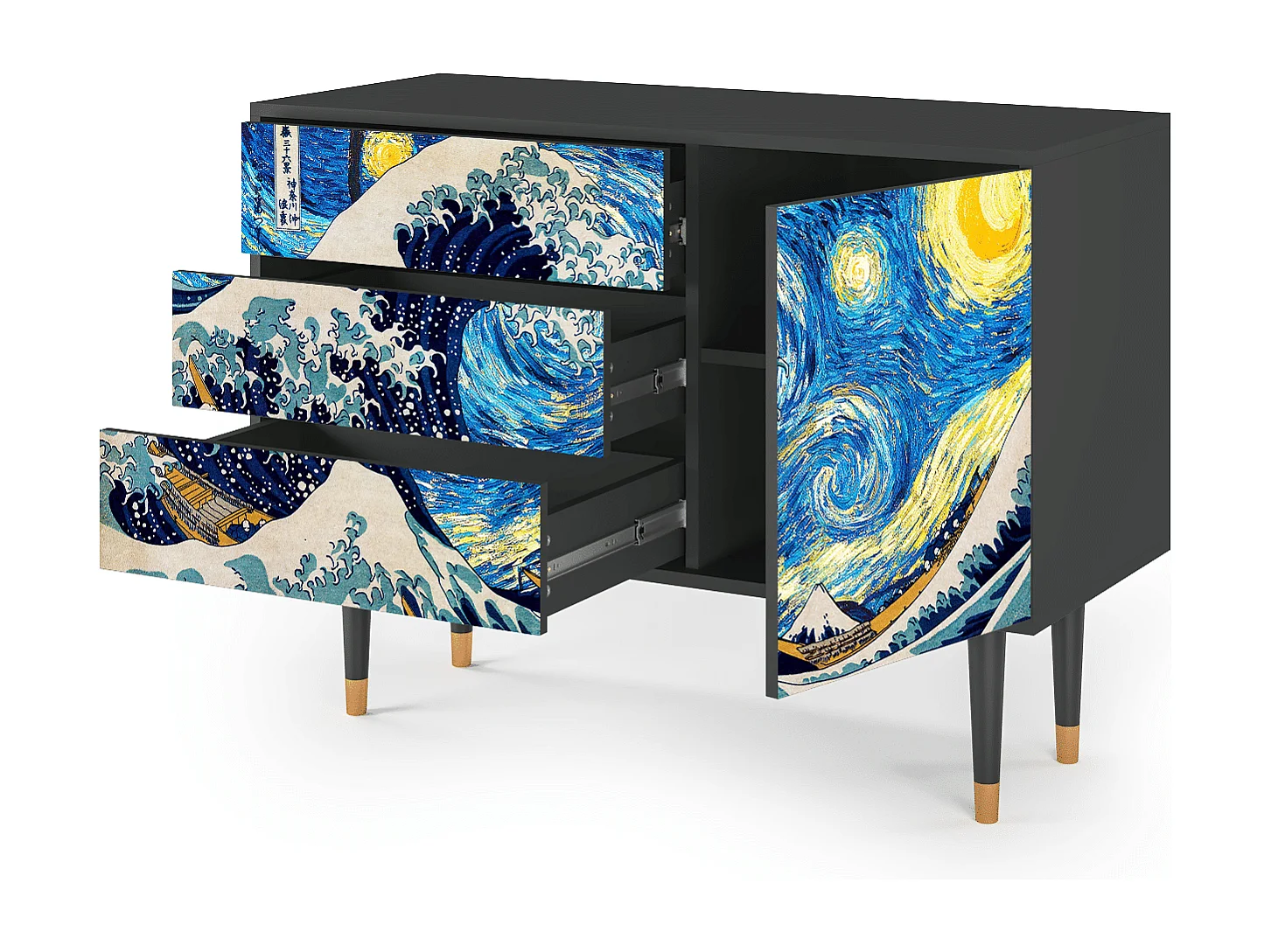 Aparador - 115х84х41 cm - S3 - Great Wave, Antracite