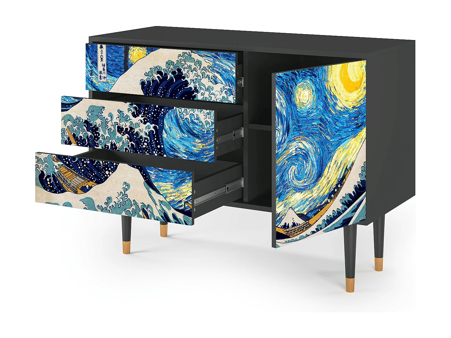 Credenza - 115х84х41 cm - S3 - Great Wave, Antracite