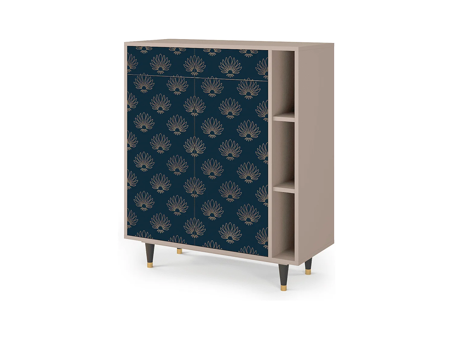 Kredens - 96х110х41 cm - BS6 - Blue Lotus, Latte