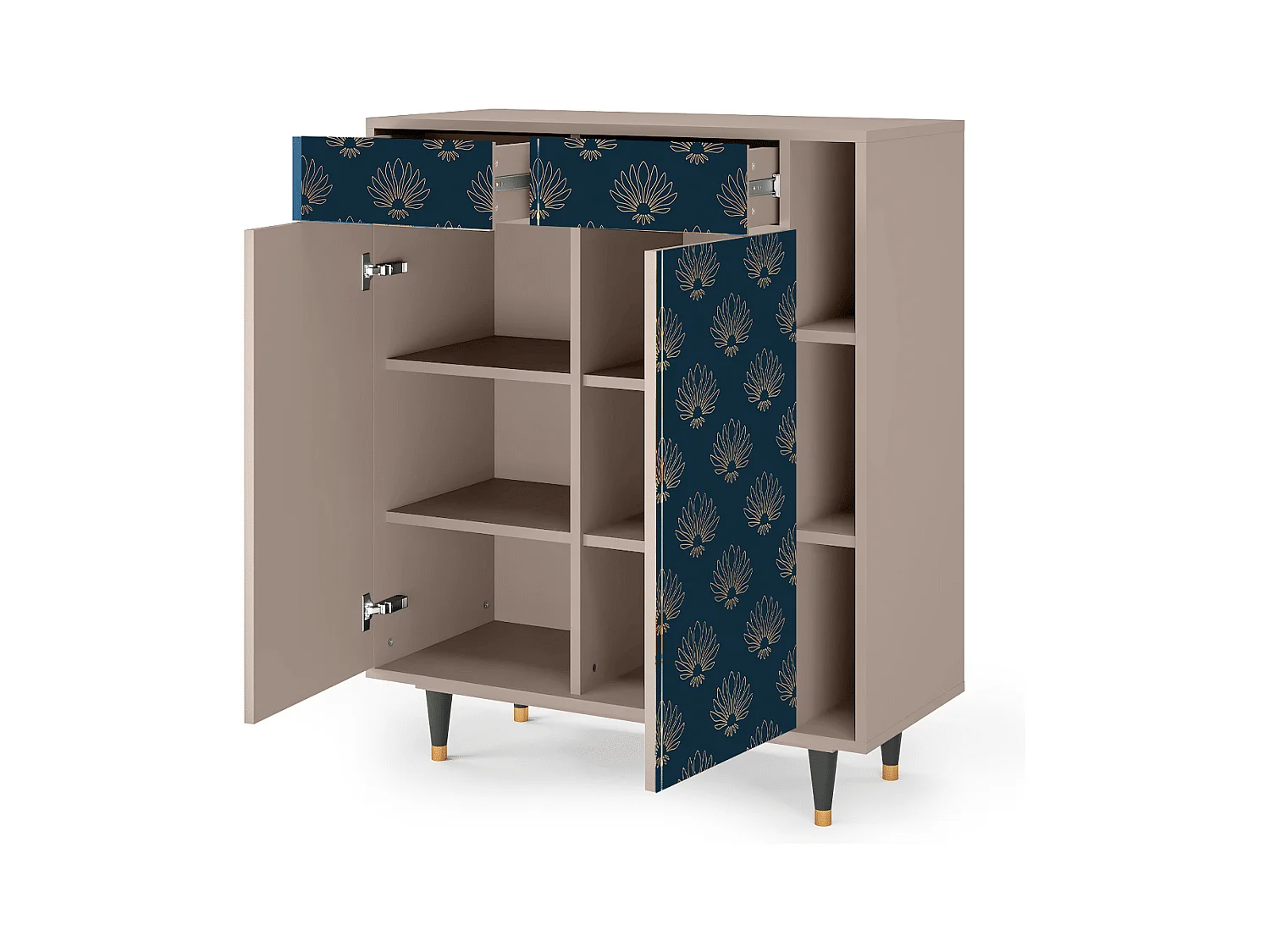 Kredens - 96х110х41 cm - BS6 - Blue Lotus, Latte