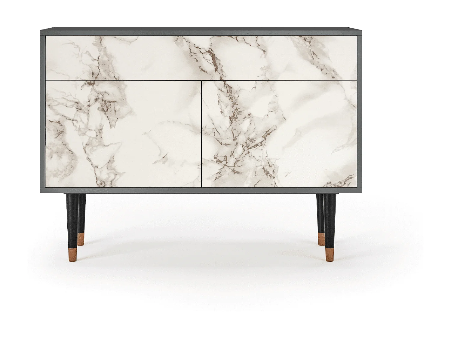 Aparador - 115x85x48 cm - BS4 - Milk Marble, Antracite