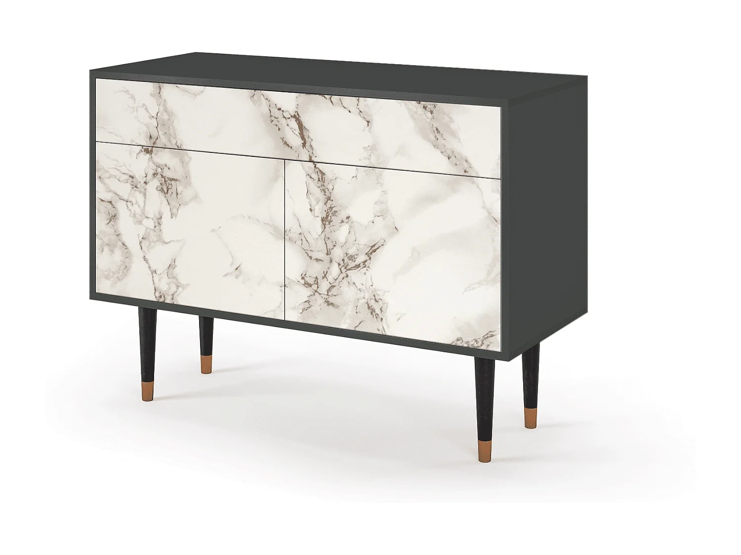 Aparador - 115x85x48 cm - BS4 - Milk Marble, Antracite