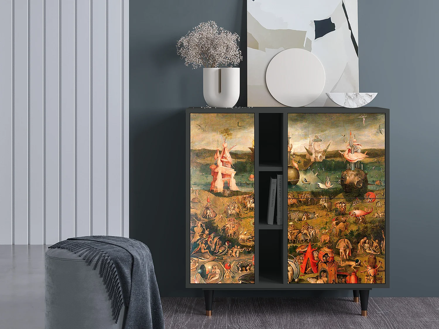 Kredens - 94х96х41 cm - BS5 - Garden of Delights , Antracyt