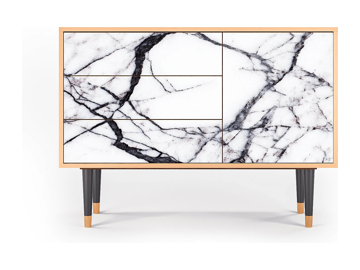 Kredens - 115х84х41 cm - S3 - Raven Marble, Orzech