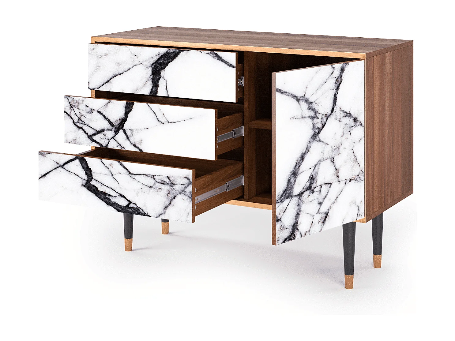 Buffet - 115х84х41 cm - S3 - Raven Marble, Noyer