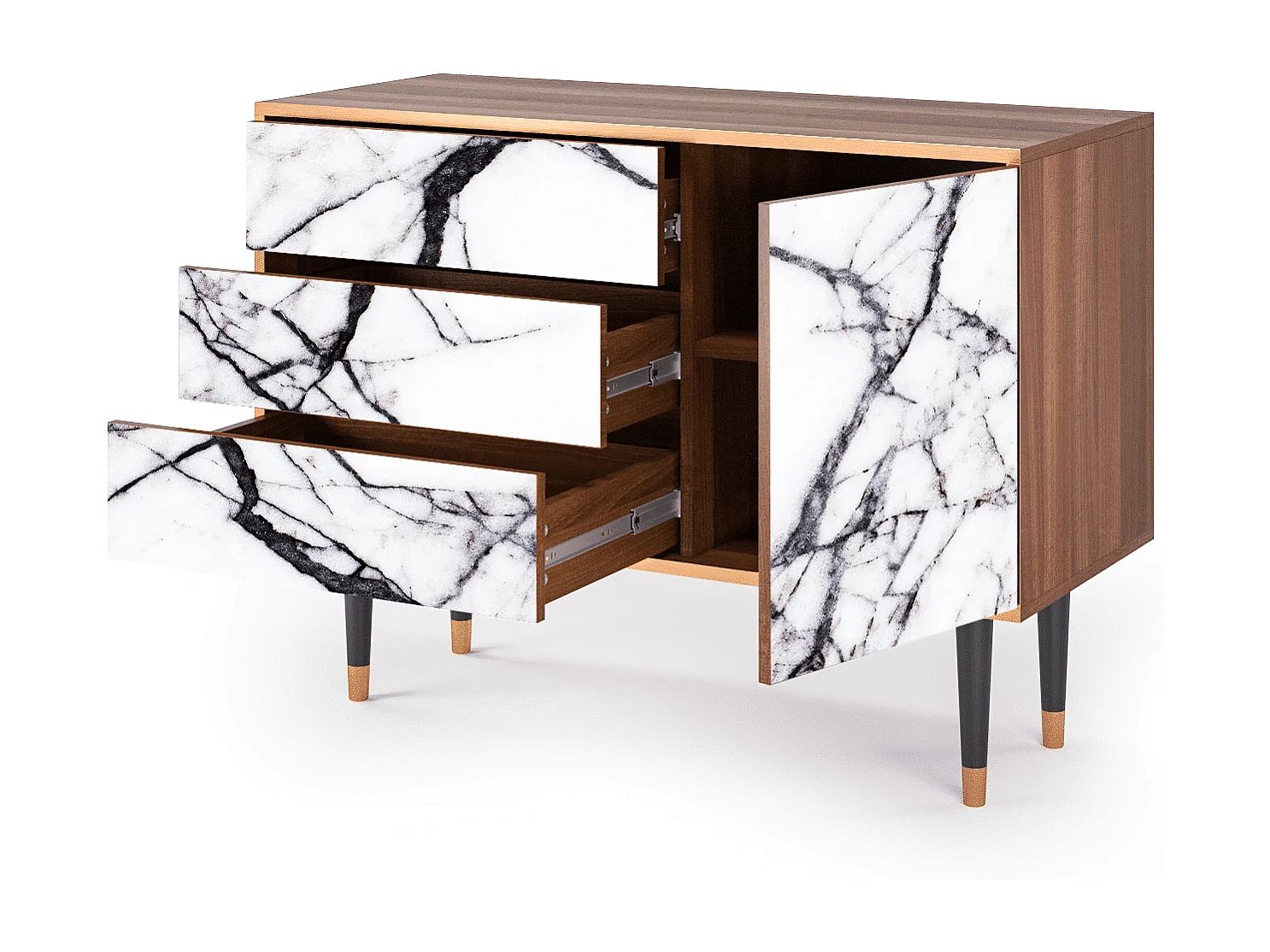 Buffet - 115х84х41 cm - S3 - Raven Marble, Noyer