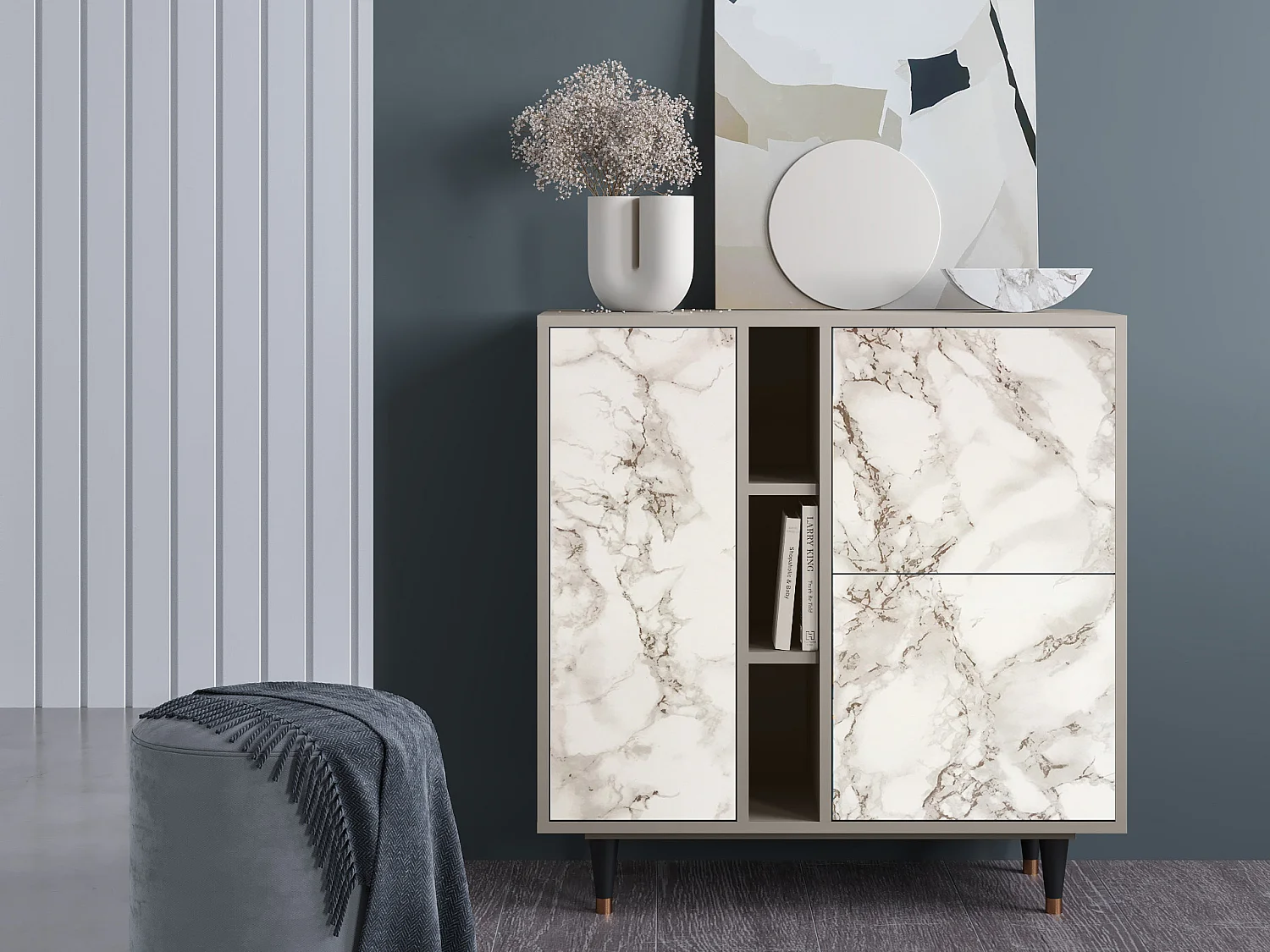 Credenza - 94х96х41 cm - BS5 - Milk Marble, Sabbia