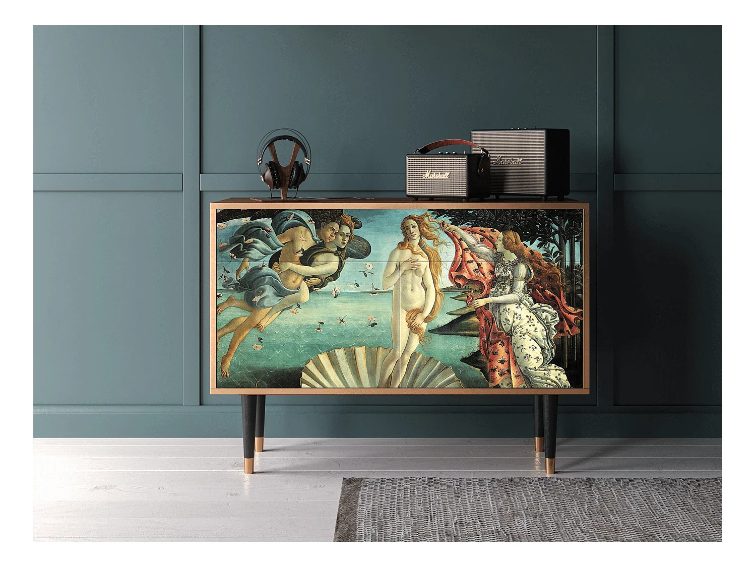 Kredens - 115x85x48 cm - BS4 - The Birth of Venus, Orzech