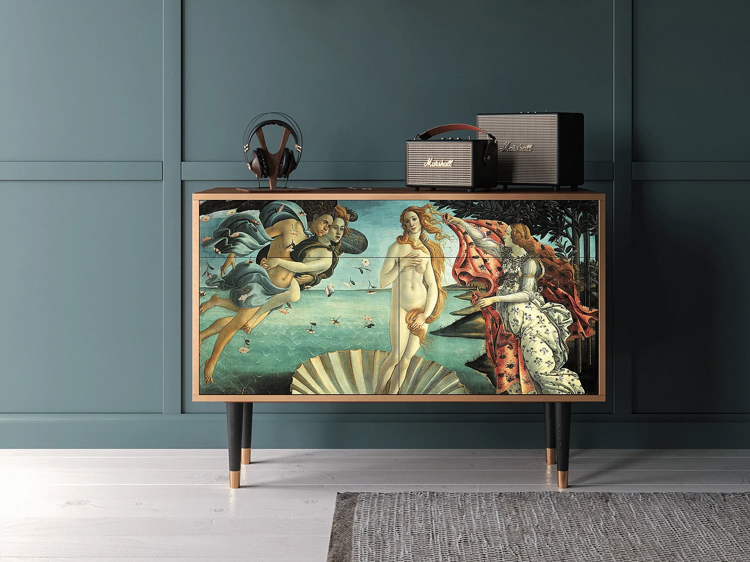 Kredens - 115x85x48 cm - BS4 - The Birth of Venus, Orzech