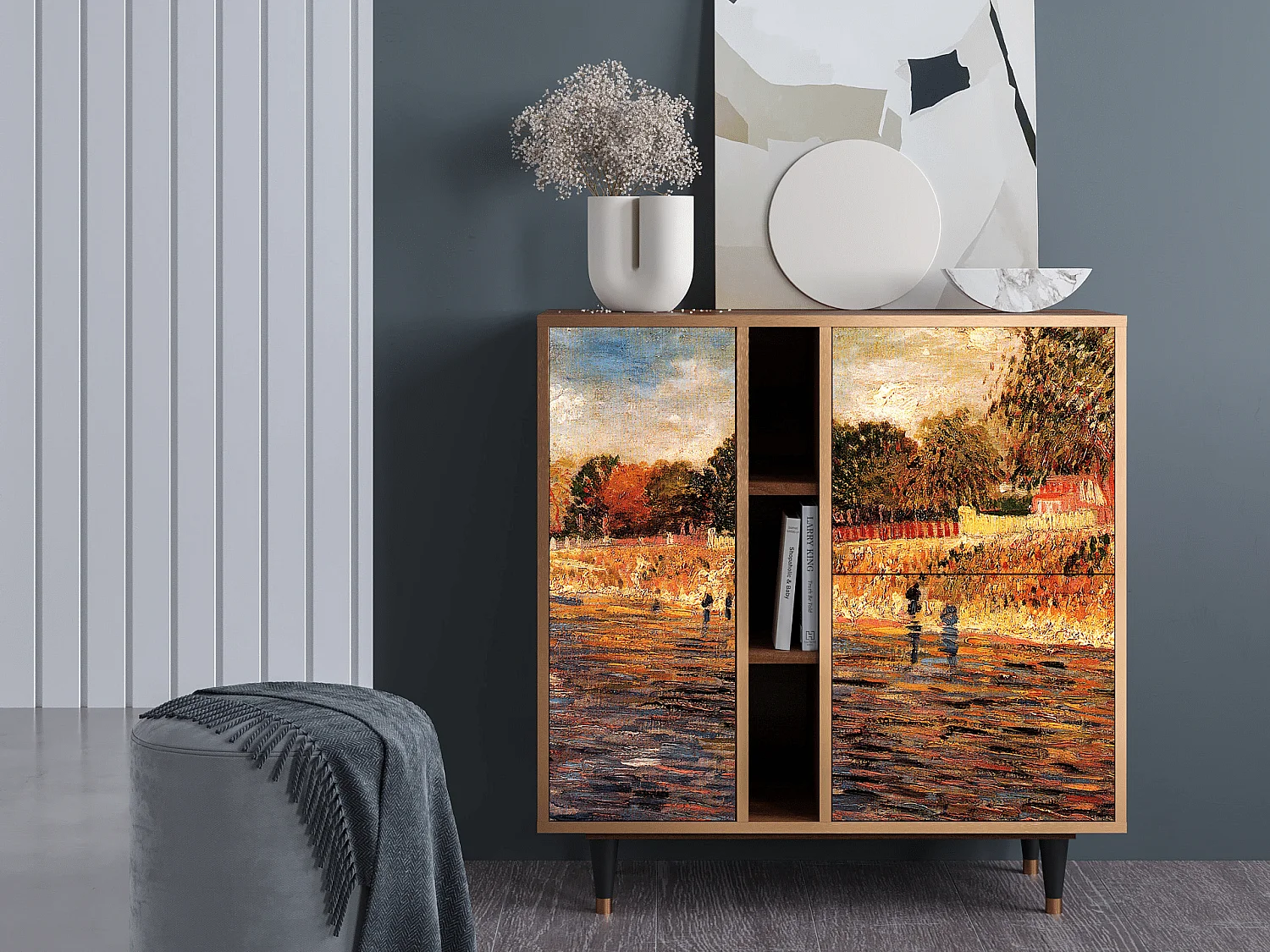 Kredens - 94х96х41 cm - BS5 - The Banks, Orzech