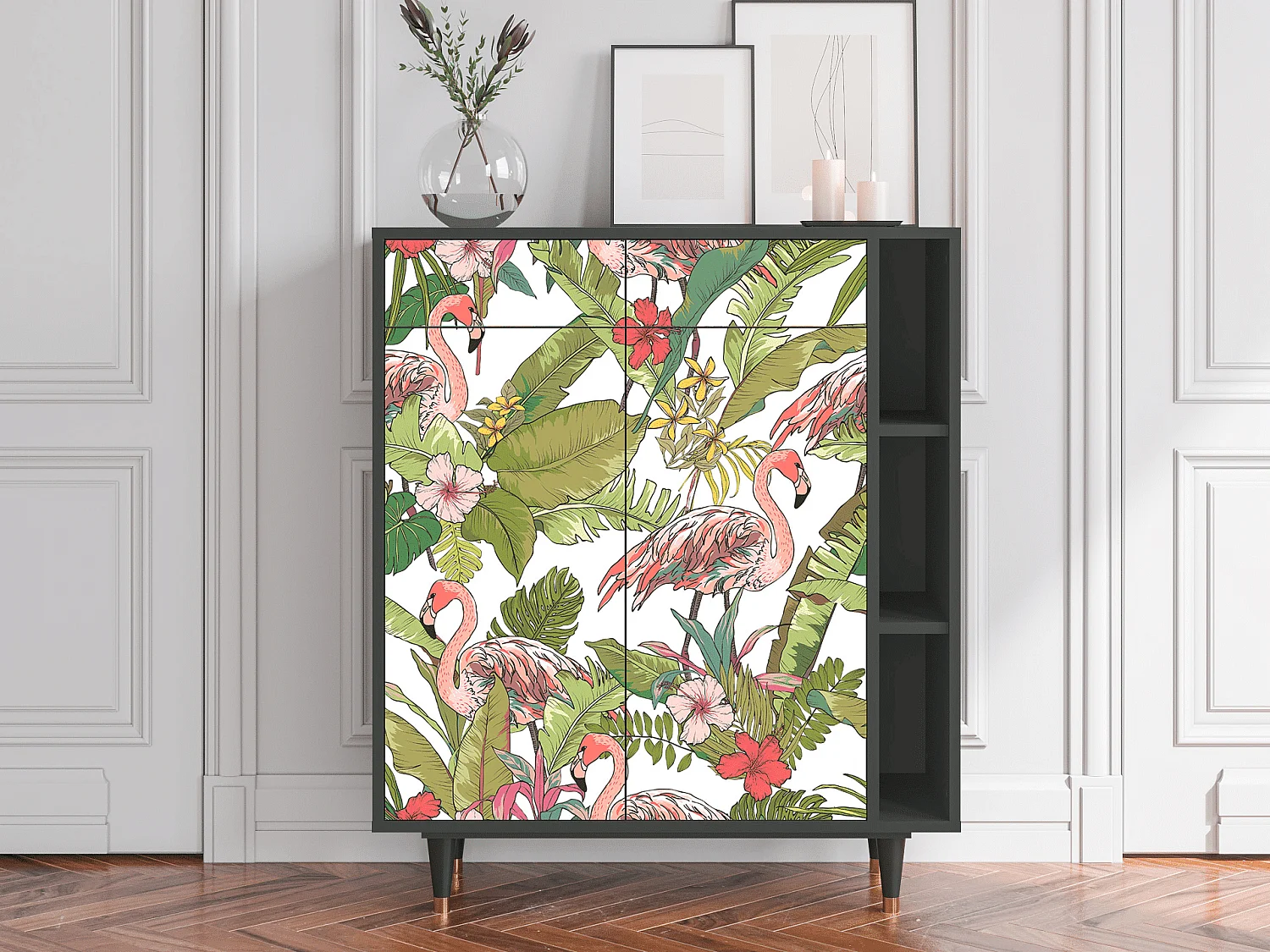 Credenza - 96х110х41 cm - BS6 - Sweet Flamingo, Antracite