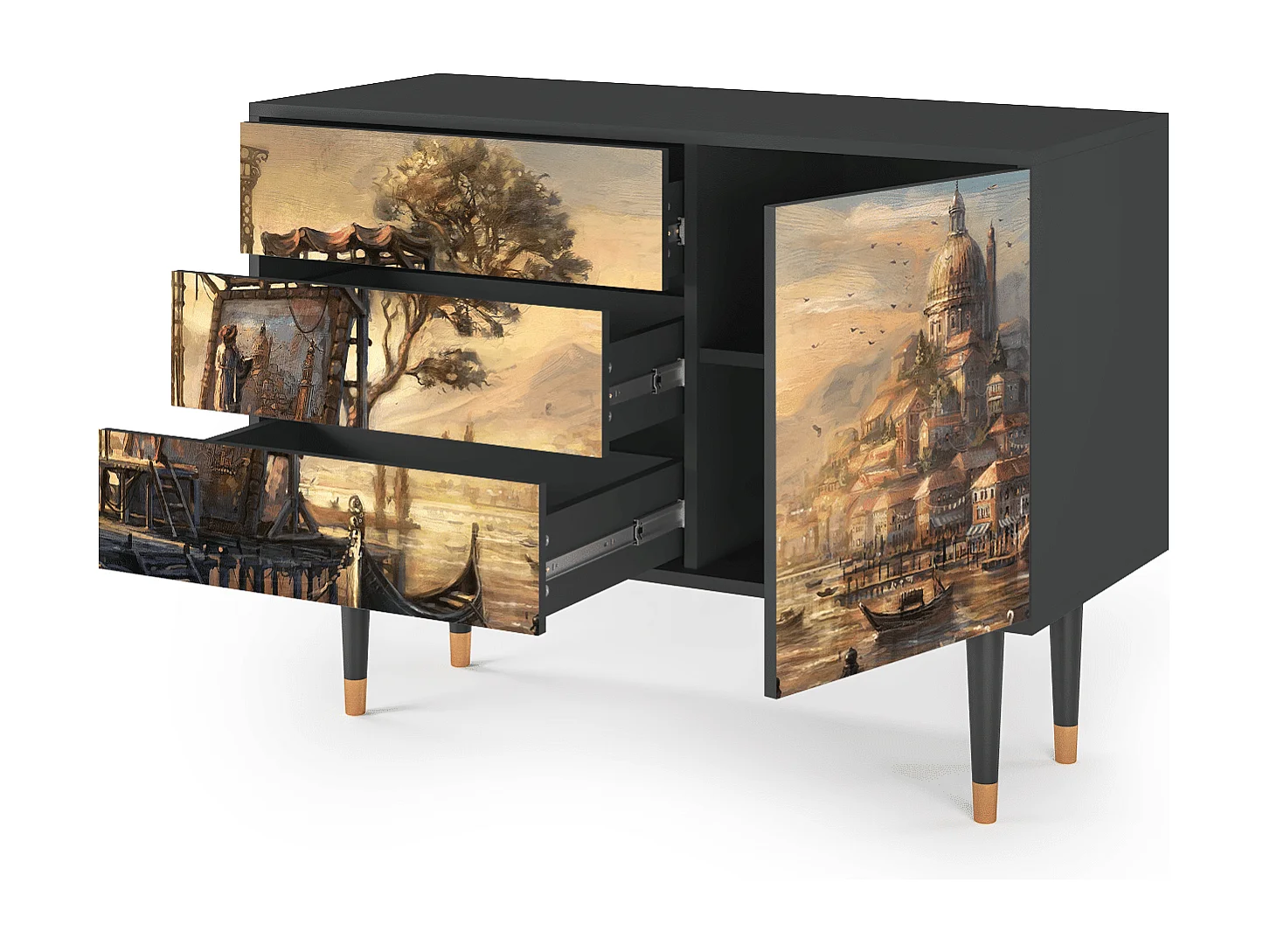 Aparador - 115х84х41 cm - S3 - Venice, Antracita