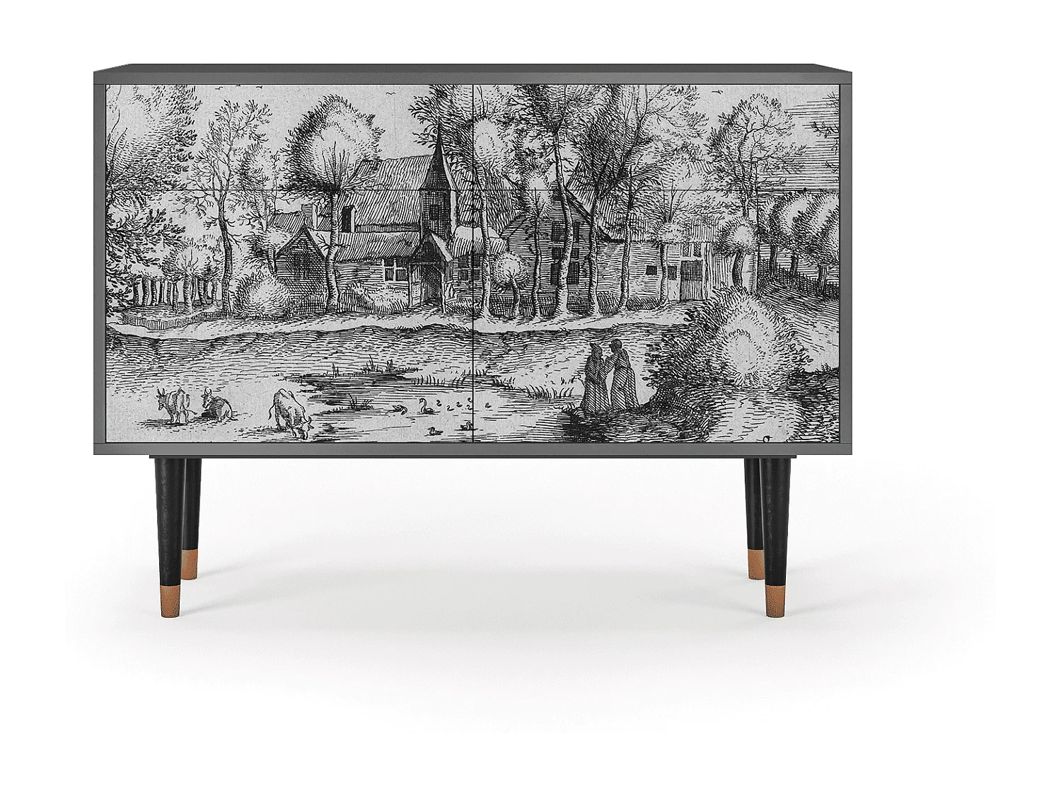 Kredens - 115x85x48 cm - BS4 - A Pond, Antracyt