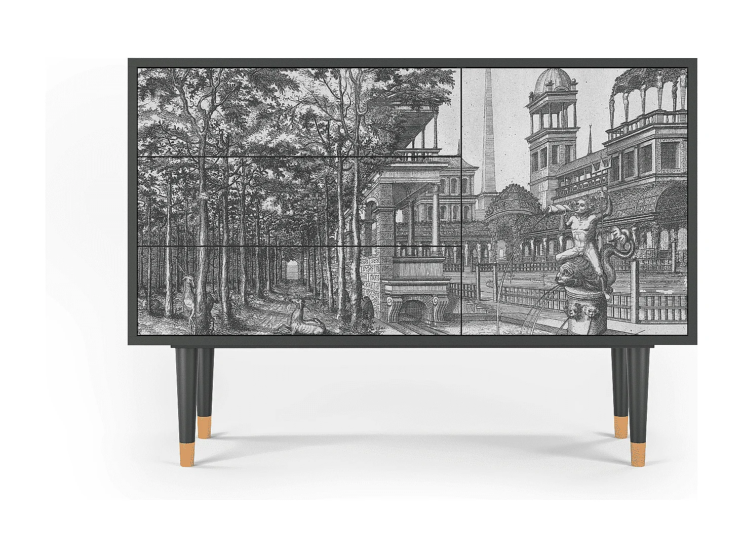 Aparador - 115х84х41 cm - S3 - View of the Piazza, Antracite