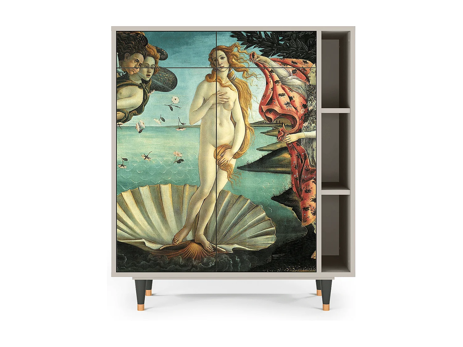 Kredens - 96х110х41 cm - BS6 - The Birth of Venus, Piaskowy
