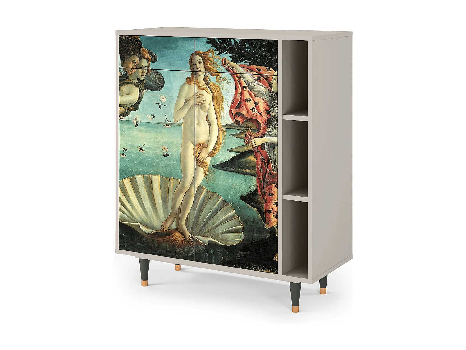 Kredens - 96х110х41 cm - BS6 - The Birth of Venus, Piaskowy