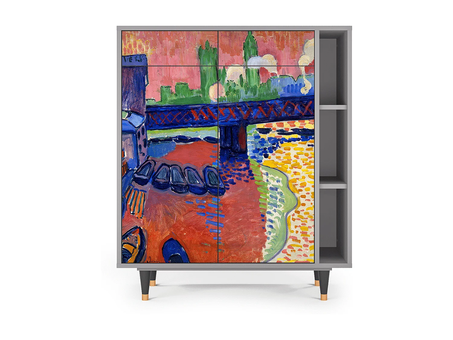 Credenza - 96х110х41 cm - BS6 - Charing Cross Bridge, Grigio