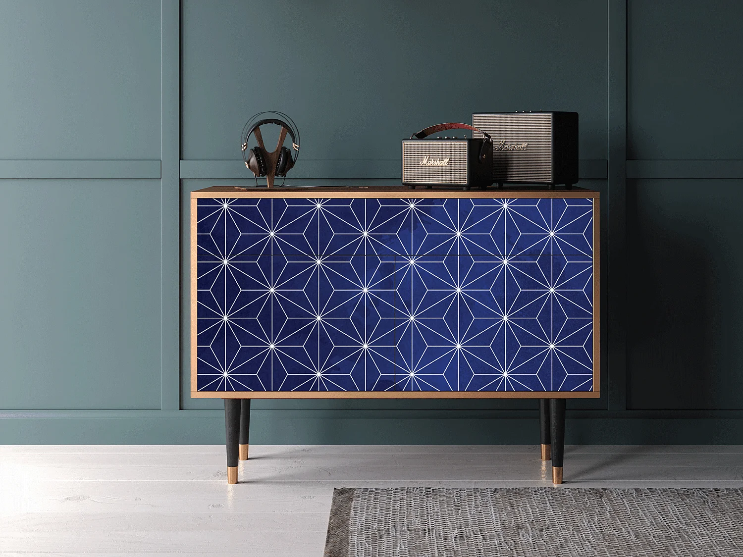 Buffet - 115x85x48 cm - BS4 - Blue Lagoon, Noyer