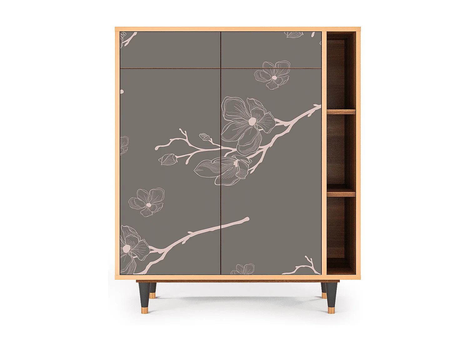 Dressoir - 96х110х41 cm - BS6 - Cherry Blossom, Walnoot