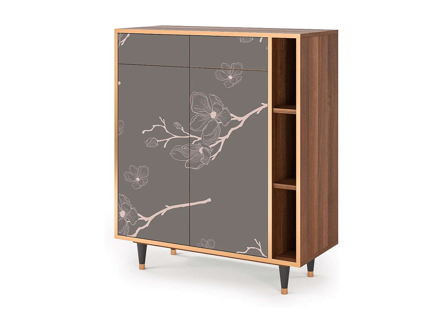 Dressoir - 96х110х41 cm - BS6 - Cherry Blossom, Walnoot