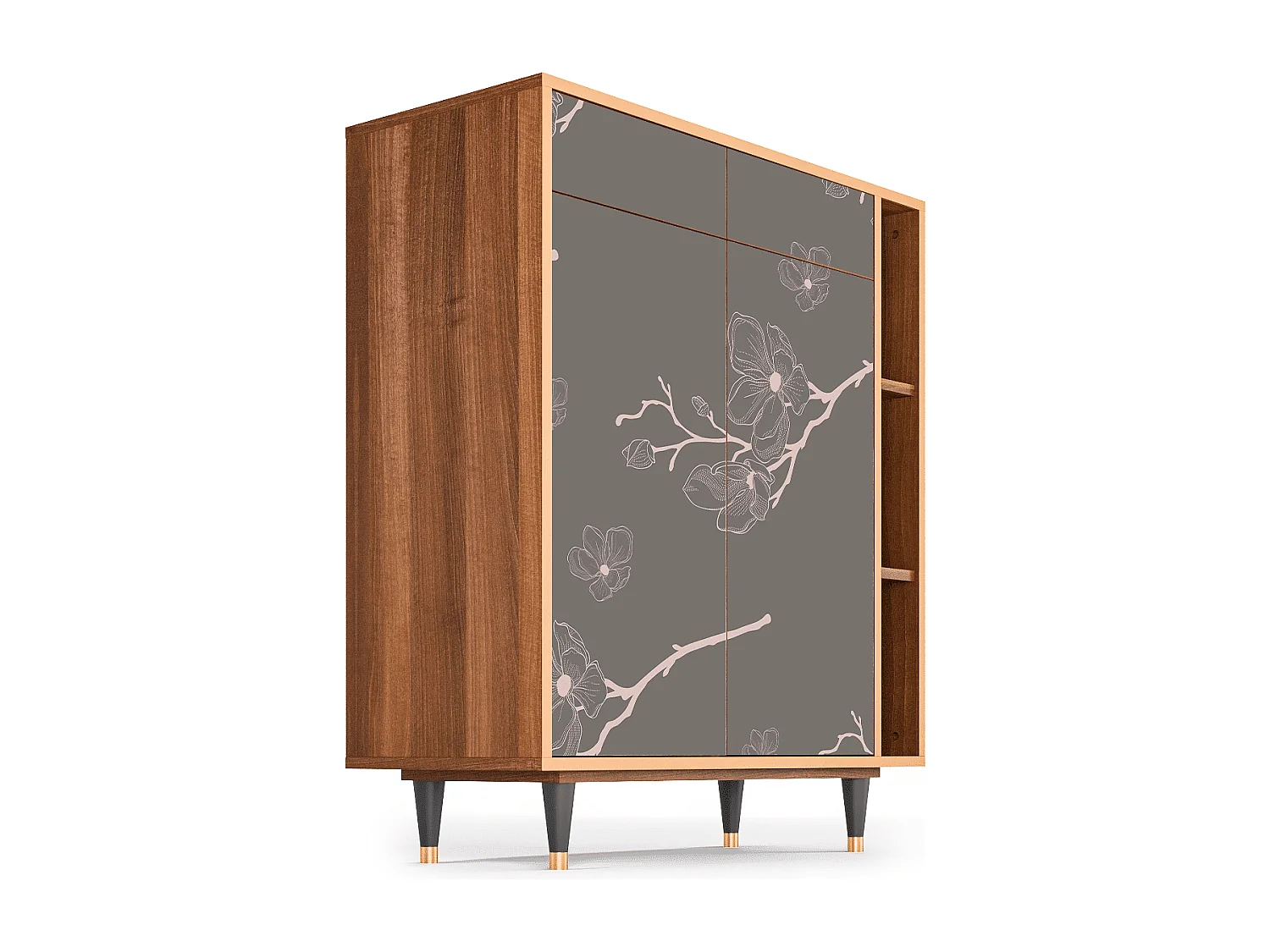 Dressoir - 96х110х41 cm - BS6 - Cherry Blossom, Walnoot