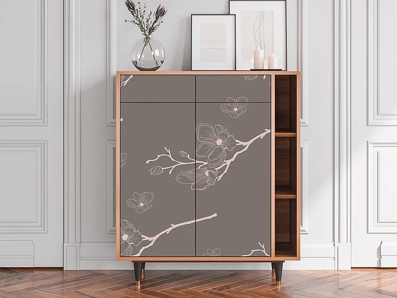 Kredens - 96х110х41 cm - BS6 - Cherry Blossom, Orzech