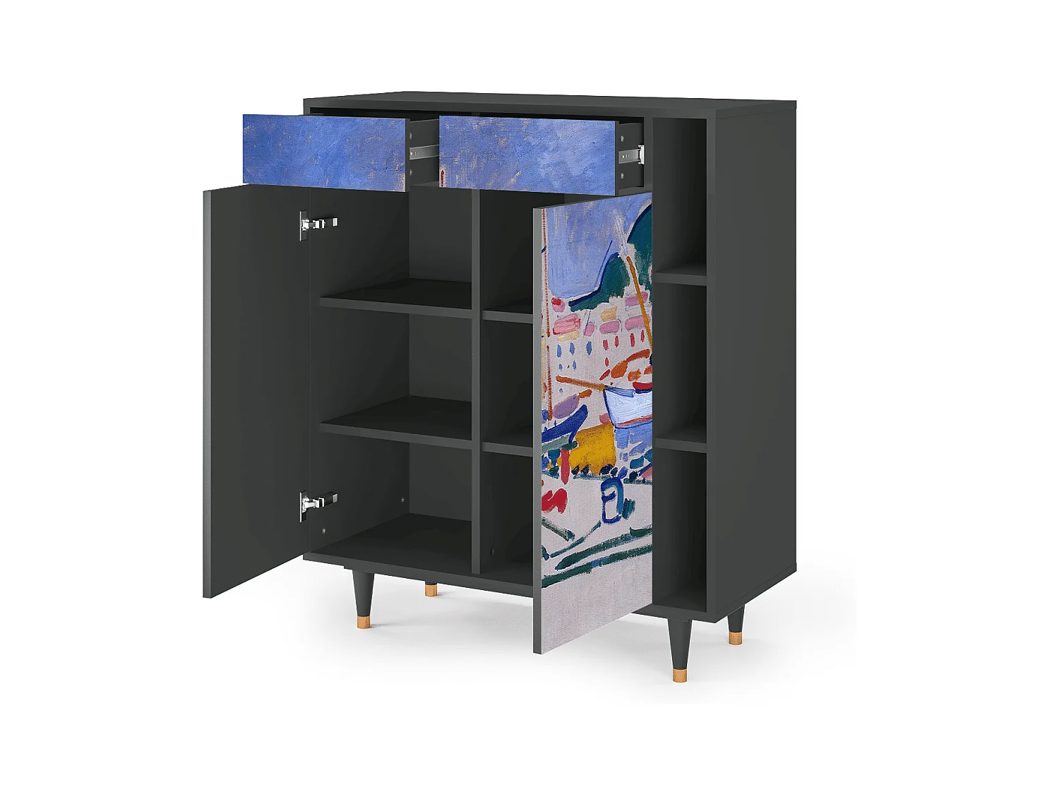 Buffet - 96х110х41 cm - BS6 - The Port of Collioure , Anthracite