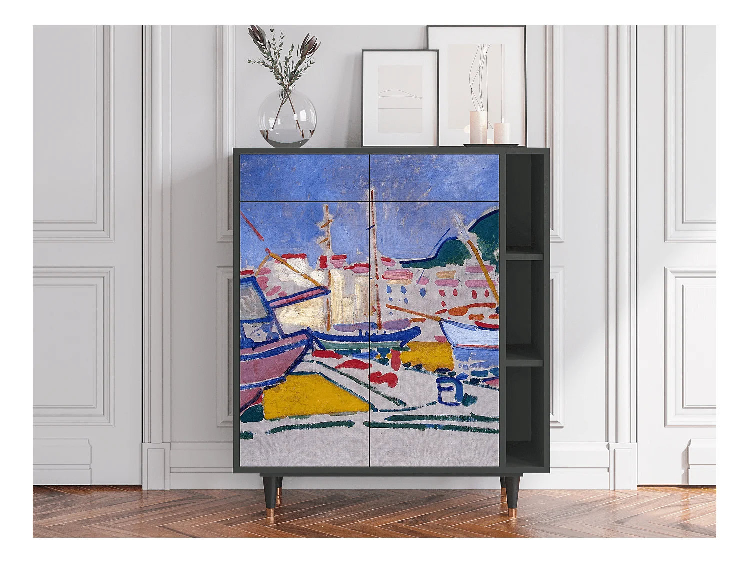 Buffet - 96х110х41 cm - BS6 - The Port of Collioure , Anthracite