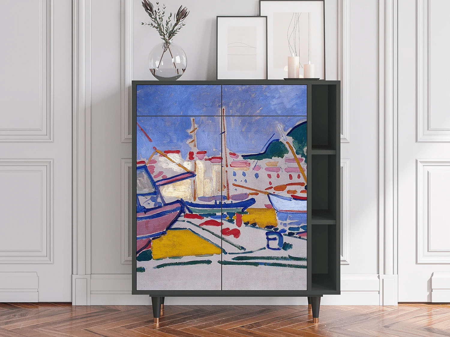 Dressoir - 96х110х41 cm - BS6 - The Port of Collioure , Antraciet