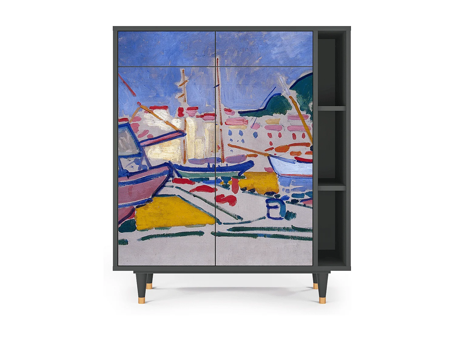 Dressoir - 96х110х41 cm - BS6 - The Port of Collioure , Antraciet