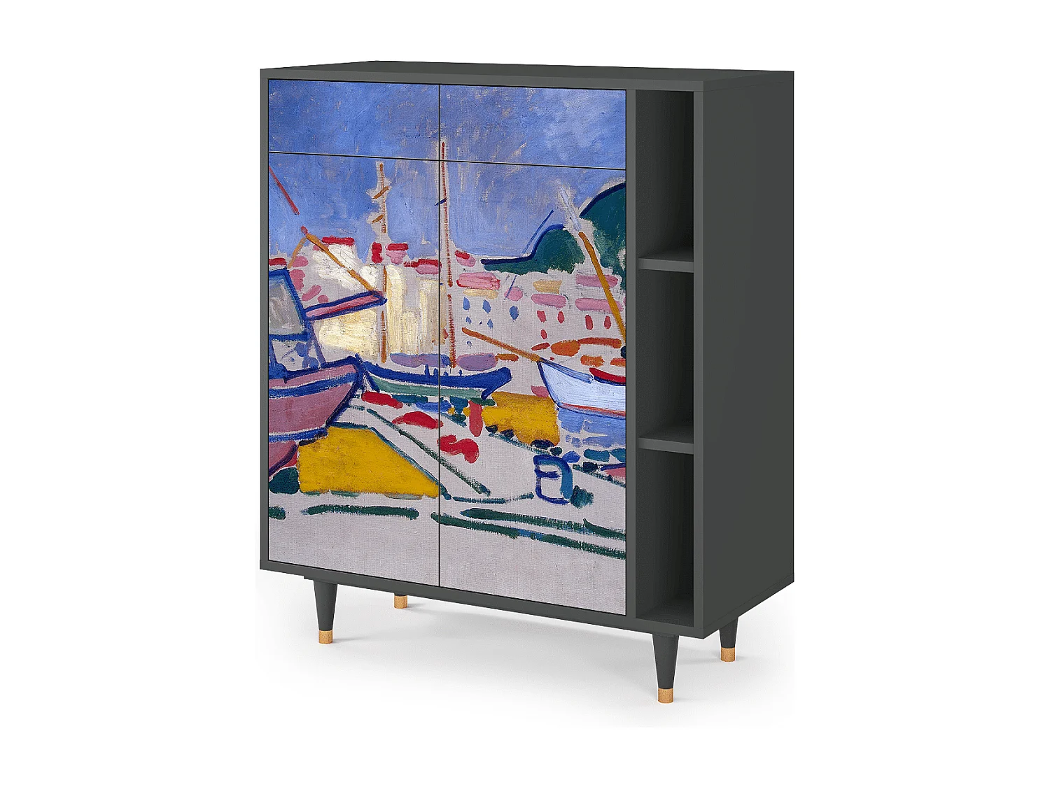 Dressoir - 96х110х41 cm - BS6 - The Port of Collioure , Antraciet