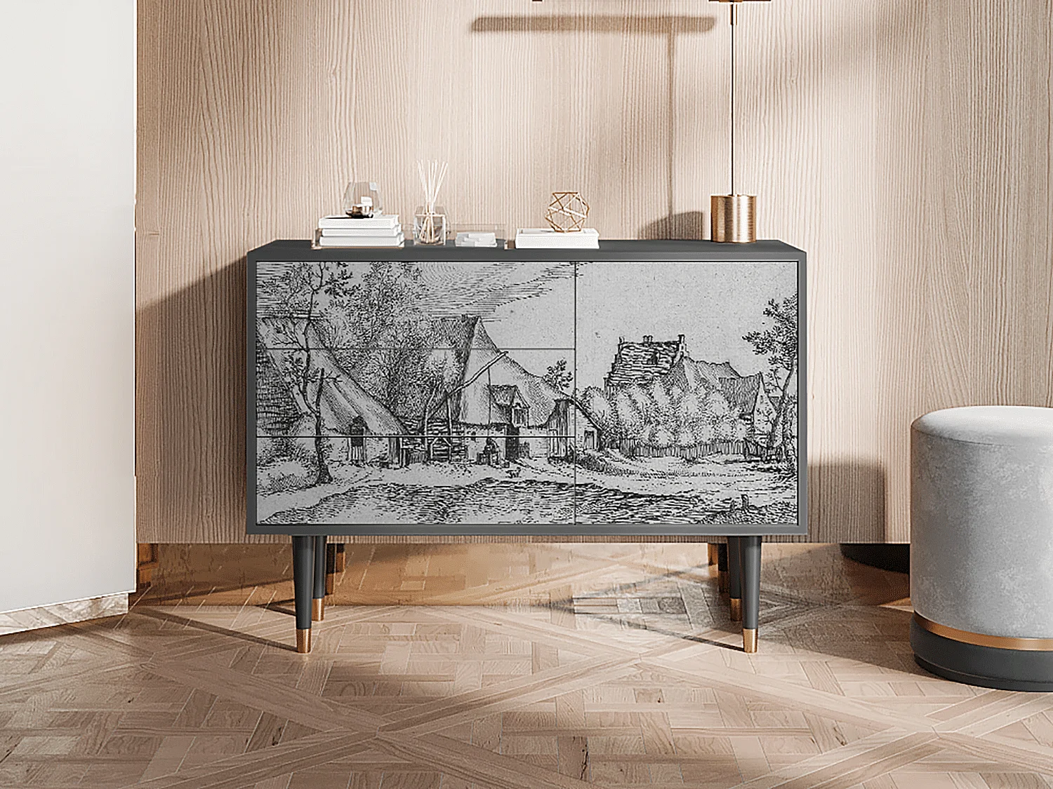 Credenza - 115х84х41 cm - S3 - Farms in a Village, Antracite
