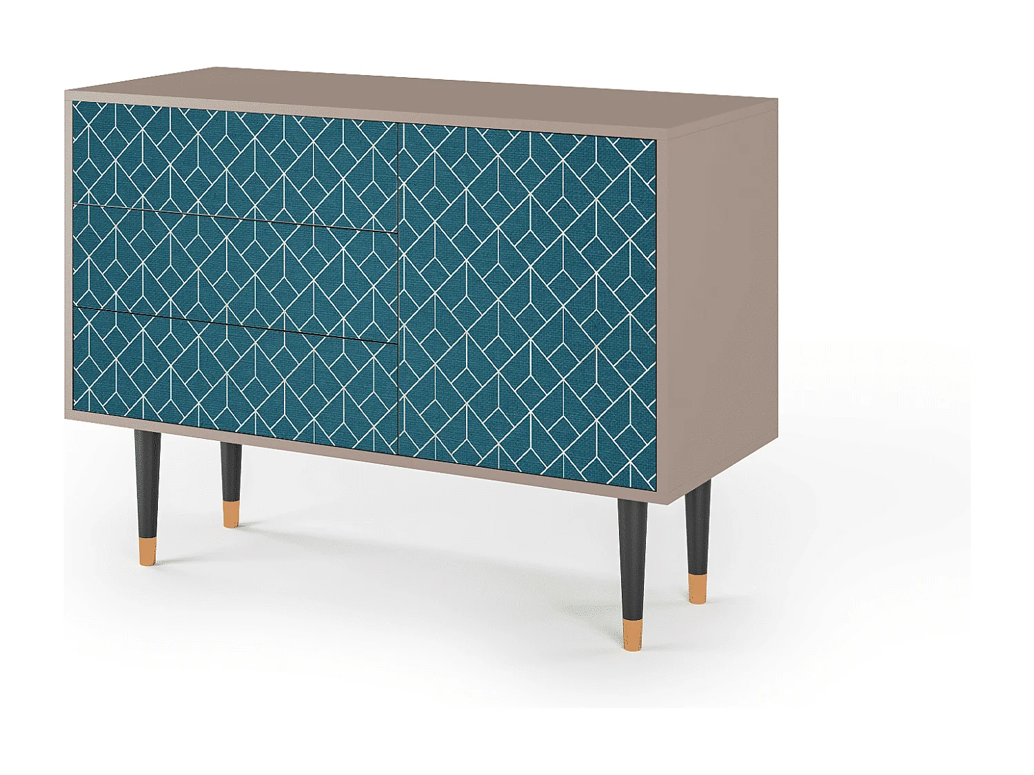 Sideboard - 115х84х41 cm - S3 - Turquoise Geometry, Latte