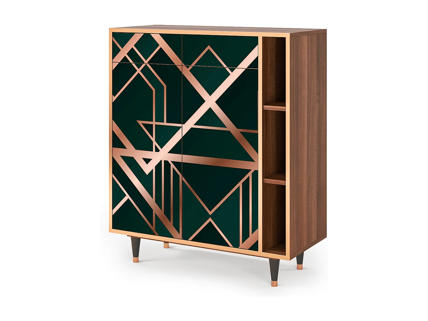 Kredens - 96х110х41 cm - BS6 - Emerald Gatsby, Orzech