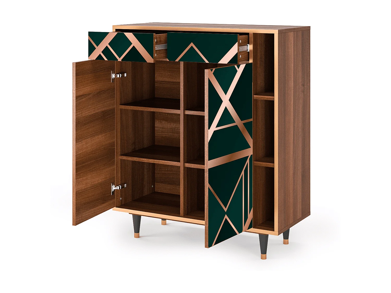 Kredens - 96х110х41 cm - BS6 - Emerald Gatsby, Orzech